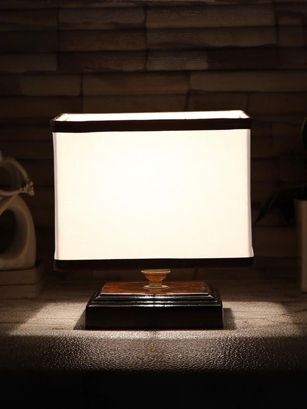 Multicolor Table Lamp | Artistic Mosaic Glass with Sturdy Wood Base | Decorative Ambient Light for Home D�cor | Perfect Blend of Modern & Traditional Style - Model DKK72