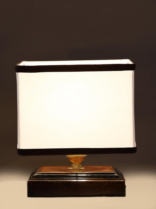 Multicolor Table Lamp | Artistic Mosaic Glass with Sturdy Wood Base | Decorative Ambient Light for Home D�cor | Perfect Blend of Modern & Traditional Style - Model DKK72