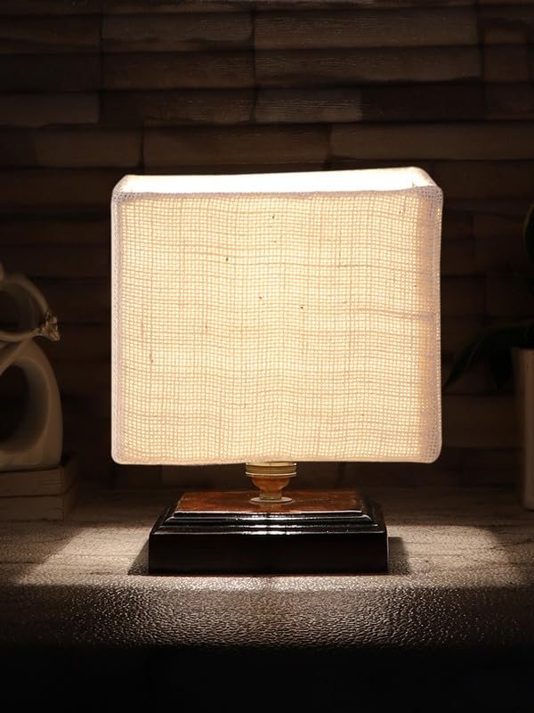 Multicolor Table Lamp | Artistic Mosaic Glass with Sturdy Wood Base | Decorative Ambient Light for Home D�cor | Perfect Blend of Modern & Traditional Style - Model DKK74