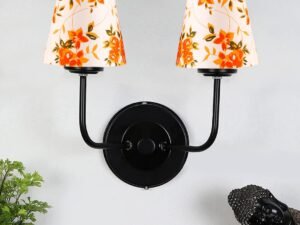 Dual Iron Wall Lamp, Decor, Wall Hanging Wood Light,Vintage Lamps, Industrial Wall Lights Decorative Home, Living Room, Indoor Outdoor Lighting- Cotton -Multi2
