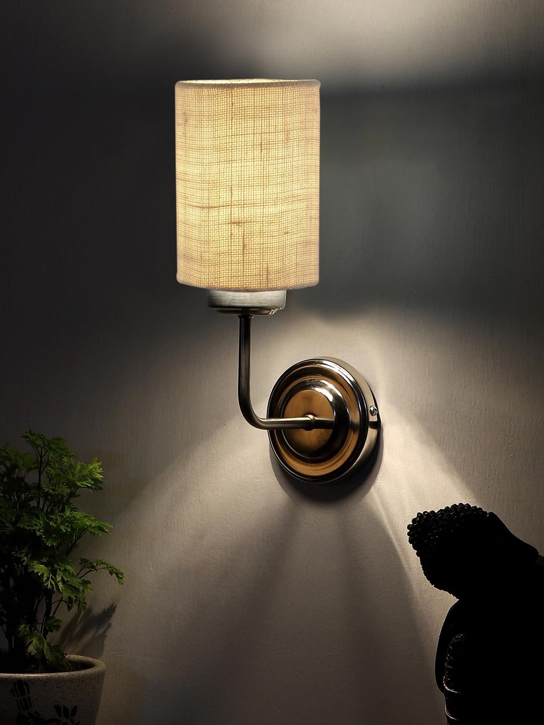 Multicolor Wall Lamp | Elegant Jute Material | Stylish Ambient Light for Home, Office, Living Room, Bedroom, Hallway | Modern Decorative Wall Sconce - Model DKV84