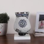 Multicolor Table Lamp | Artistic Mosaic Glass with Sturdy Wood Base | Decorative Ambient Light for Home D�cor | Perfect Blend of Modern & Traditional Style – Model DNM129
