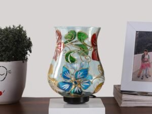 Multicolor Table Lamp | Artistic Mosaic Glass with Sturdy Wood Base | Decorative Ambient Light for Home D�cor | Perfect Blend of Modern & Traditional Style - Model DNM140