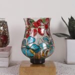Multicolor Table Lamp | Artistic Mosaic Glass with Sturdy Wood Base | Decorative Ambient Light for Home D�cor | Perfect Blend of Modern & Traditional Style – Model DNM45