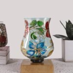 Multicolor Table Lamp | Artistic Mosaic Glass with Sturdy Wood Base | Decorative Ambient Light for Home D�cor | Perfect Blend of Modern & Traditional Style – Model DNM56
