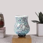 Multicolor Table Lamp | Artistic Mosaic Glass with Sturdy Wood Base | Decorative Ambient Light for Home D�cor | Perfect Blend of Modern & Traditional Style – Model DNM62