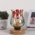 Multicolor Table Lamp | Artistic Mosaic Glass with Sturdy Wood Base | Decorative Ambient Light for Home D�cor | Perfect Blend of Modern & Traditional Style – Model DNM66