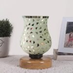 Multicolor Table Lamp | Artistic Mosaic Glass with Sturdy Wood Base | Decorative Ambient Light for Home D�cor | Perfect Blend of Modern & Traditional Style – Model DNM71