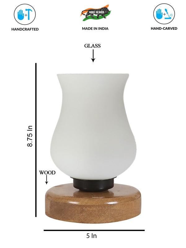 Multicolor Table Lamp | Artistic Mosaic Glass with Sturdy Wood Base | Decorative Ambient Light for Home D�cor | Perfect Blend of Modern & Traditional Style - Model DNM84