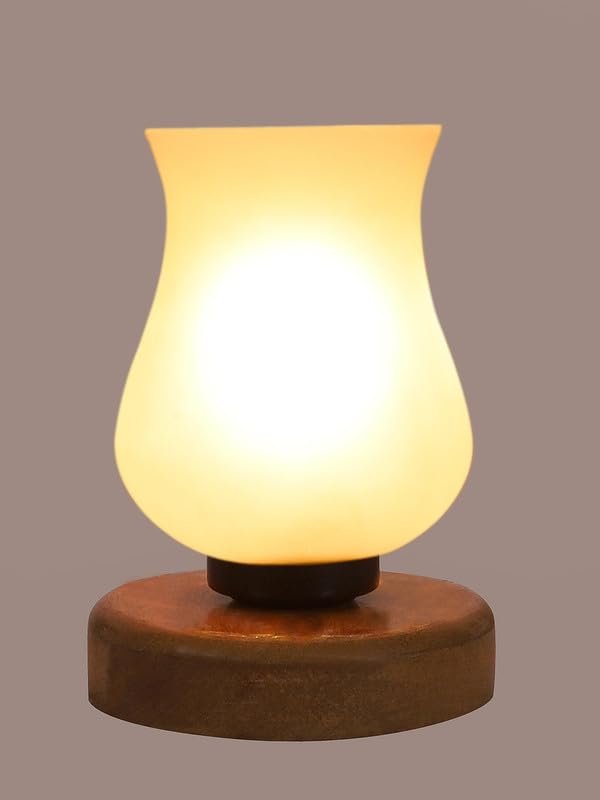 Multicolor Table Lamp | Artistic Mosaic Glass with Sturdy Wood Base | Decorative Ambient Light for Home D�cor | Perfect Blend of Modern & Traditional Style - Model DNM84