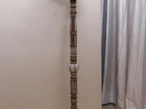 Yellow Cotton Conical Wooden Floor Lamp -24-(14x55.75inches)