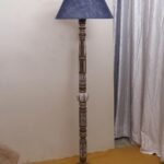 Blue Jute Wooden Floor Lamp -31-(14×55.75inches)