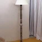 Cotton Straight Pleated Wooden Floor Lamp -42-(12×54.8inches)