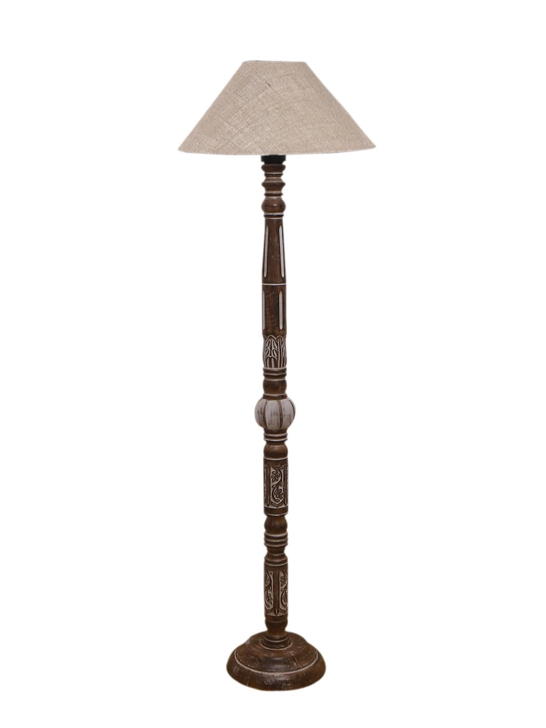 Beige Jute Coolie Floor Lamp -45-(13x53.75 Inches)