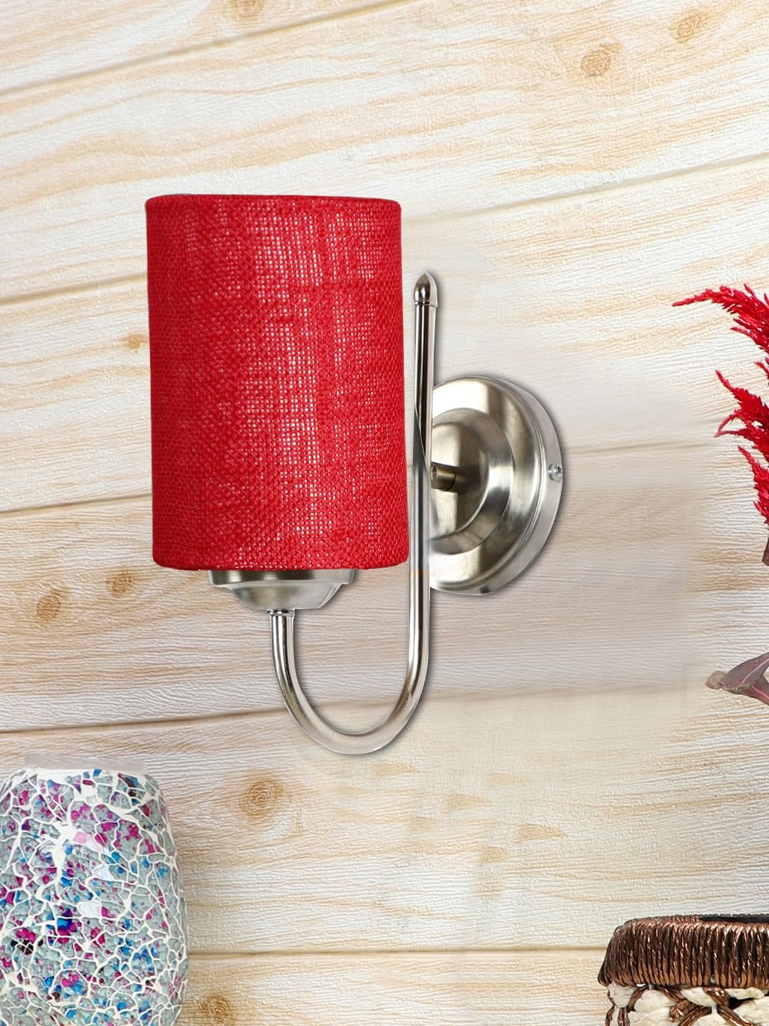 Multicolor Wall Lamp | Elegant Steel & Fabric Design | Stylish Ambient Light for Home, Office, Living Room, Bedroom, Hallway | Modern Decorative Wall Sconce - Model DTG26