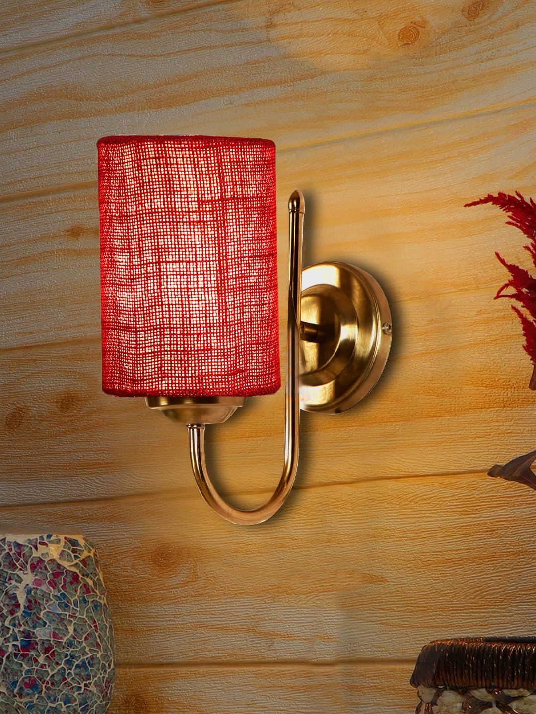 Multicolor Wall Lamp | Elegant Steel & Fabric Design | Stylish Ambient Light for Home, Office, Living Room, Bedroom, Hallway | Modern Decorative Wall Sconce - Model DTG26