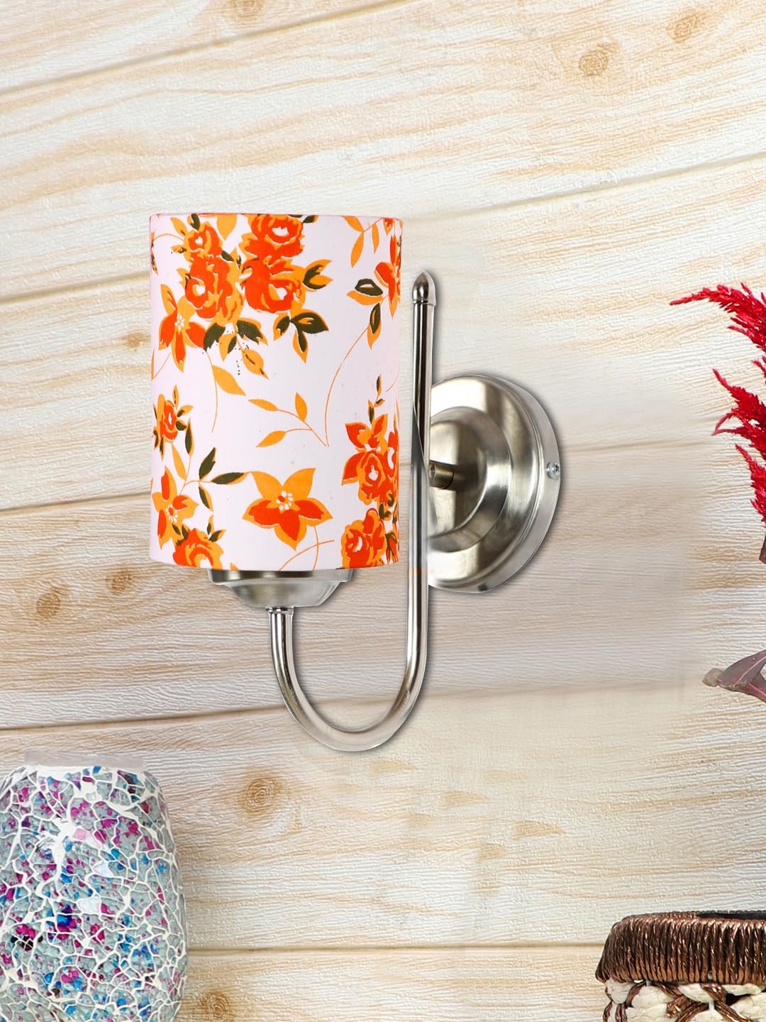 Multicolor Wall Lamp | Elegant Steel & Fabric Design | Stylish Ambient Light for Home, Office, Living Room, Bedroom, Hallway | Modern Decorative Wall Sconce - Model DTG29