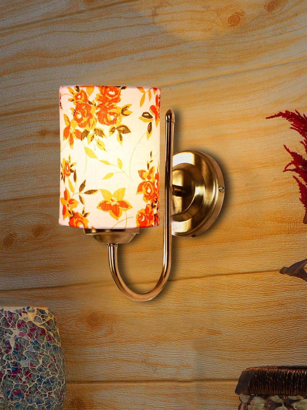 Multicolor Wall Lamp | Elegant Steel & Fabric Design | Stylish Ambient Light for Home, Office, Living Room, Bedroom, Hallway | Modern Decorative Wall Sconce - Model DTG29