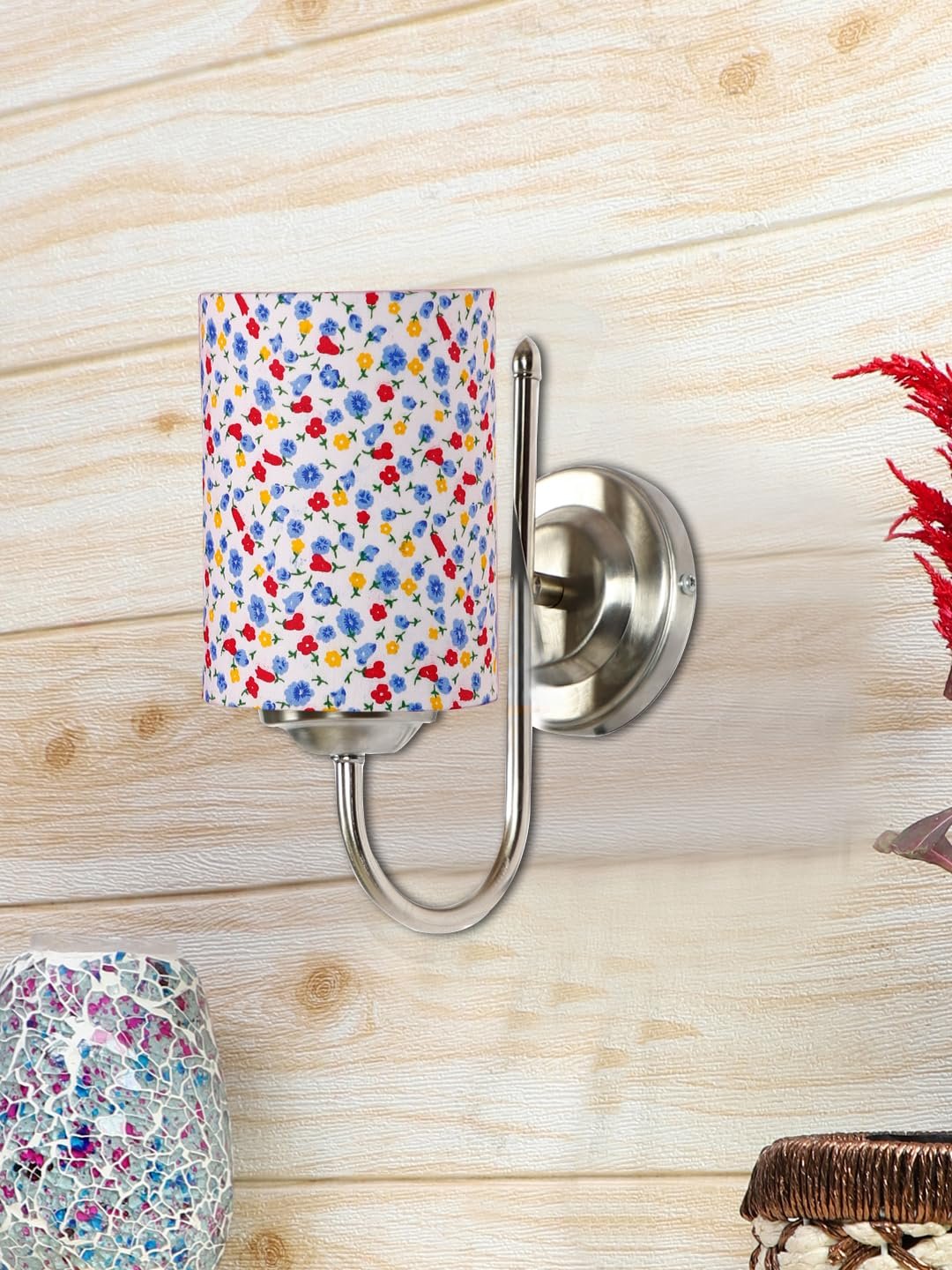 Multicolor Wall Lamp | Elegant Steel & Fabric Design | Stylish Ambient Light for Home, Office, Living Room, Bedroom, Hallway | Modern Decorative Wall Sconce - Model DTG30