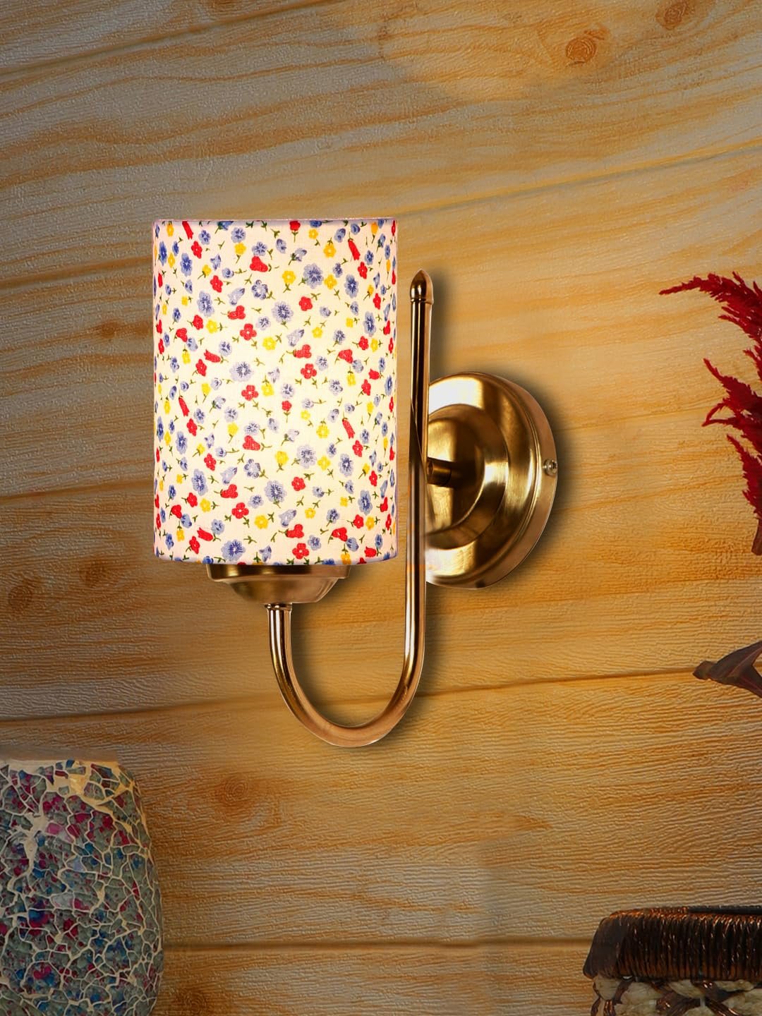 Multicolor Wall Lamp | Elegant Steel & Fabric Design | Stylish Ambient Light for Home, Office, Living Room, Bedroom, Hallway | Modern Decorative Wall Sconce - Model DTG30