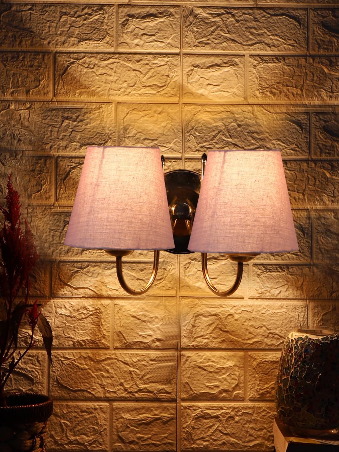 Multicolor Wall Lamp | Elegant Steel & Fabric Design | Stylish Ambient Light for Home, Office, Living Room, Bedroom, Hallway | Modern Decorative Wall Sconce - Model DTG36