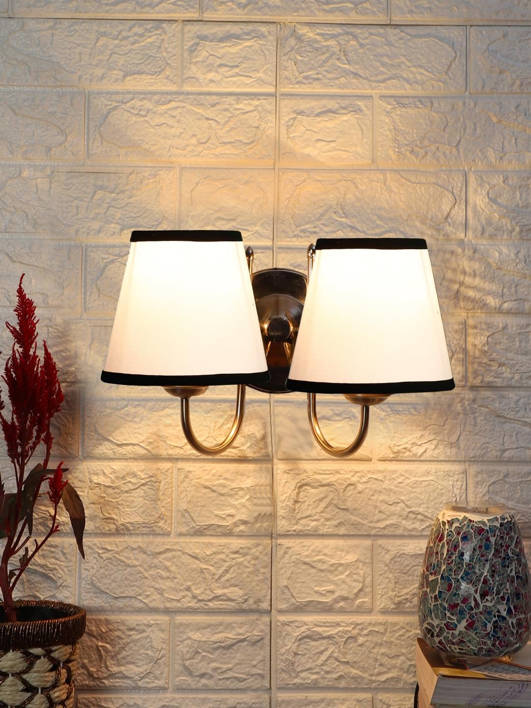 Multicolor Wall Lamp | Elegant Steel & Fabric Design | Stylish Ambient Light for Home, Office, Living Room, Bedroom, Hallway | Modern Decorative Wall Sconce - Model DTG37