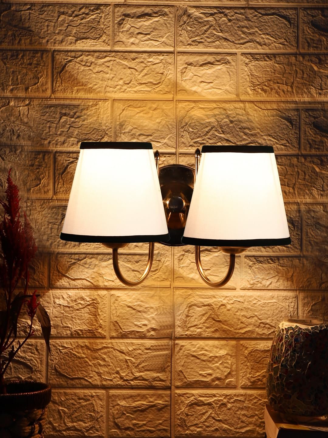 Multicolor Wall Lamp | Elegant Steel & Fabric Design | Stylish Ambient Light for Home, Office, Living Room, Bedroom, Hallway | Modern Decorative Wall Sconce - Model DTG37