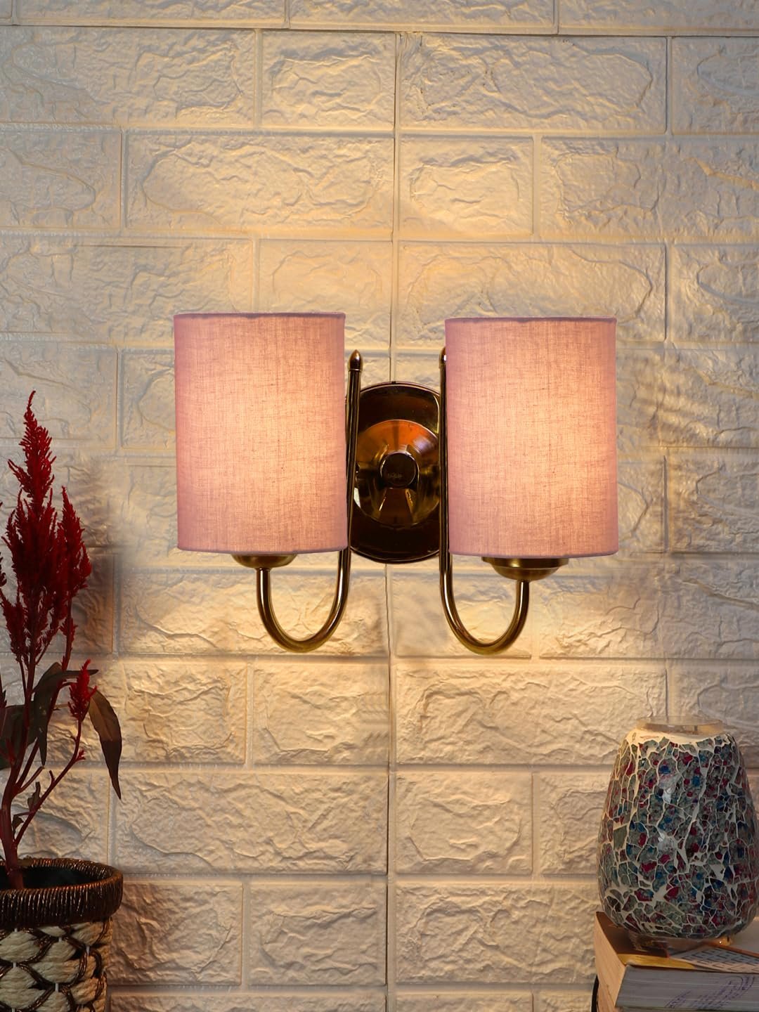 Multicolor Wall Lamp | Elegant Steel & Fabric Design | Stylish Ambient Light for Home, Office, Living Room, Bedroom, Hallway | Modern Decorative Wall Sconce - Model DTG51