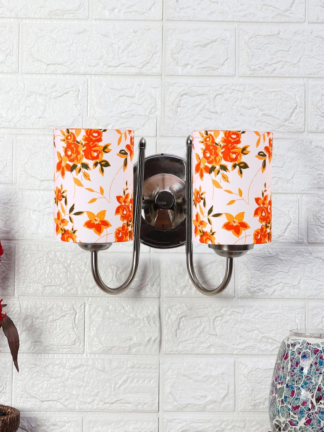 Multicolor Wall Lamp | Elegant Steel & Fabric Design | Stylish Ambient Light for Home, Office, Living Room, Bedroom, Hallway | Modern Decorative Wall Sconce - Model DTG59