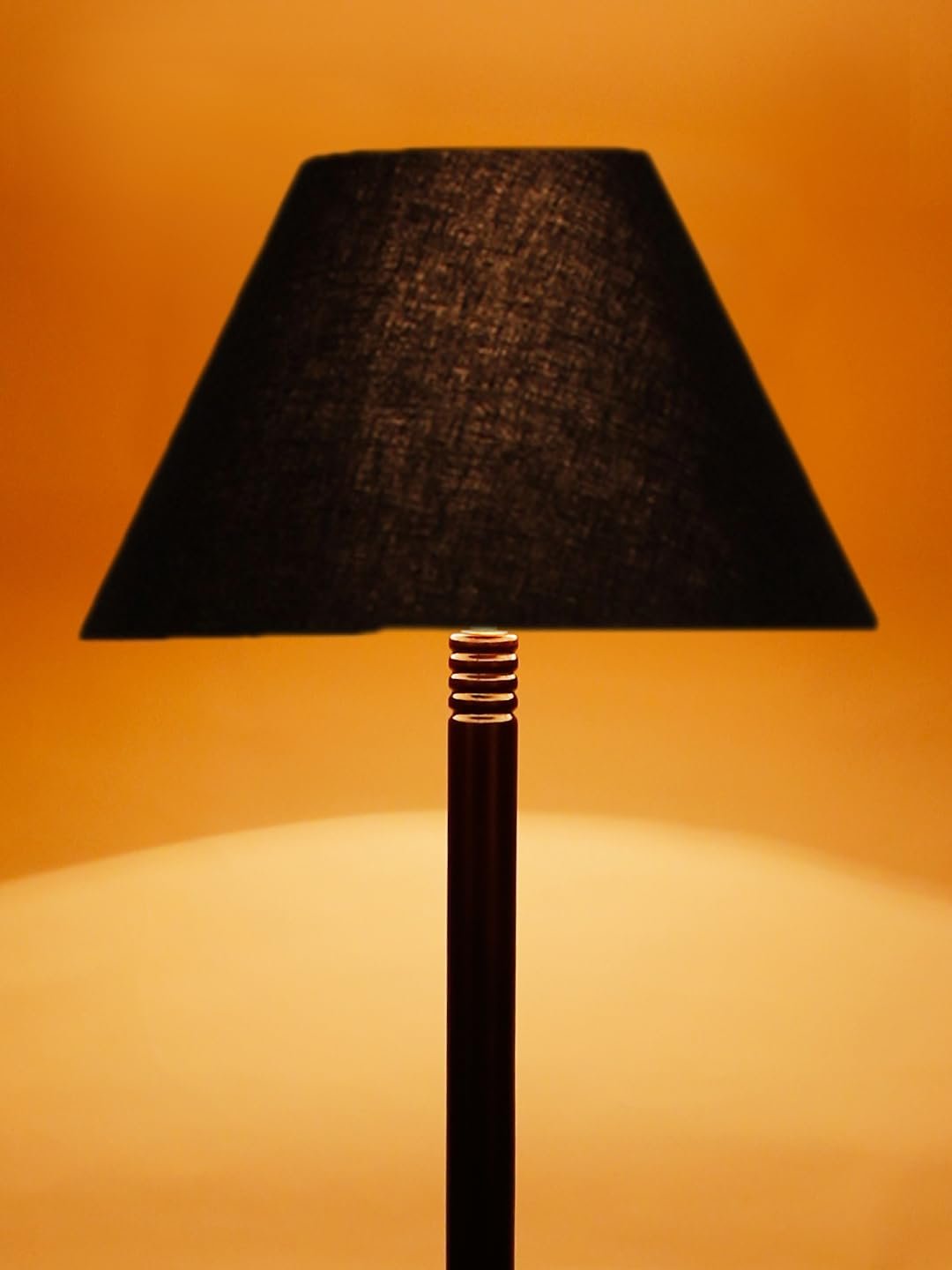 Black Cotton Conical Wooden Floor Lamp -21 (14x55.75inches) -Tripod Brown