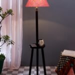 Pink Jute Conical Wooden Floor Lamp -29-(14×55.75inches) -Tripod Brown