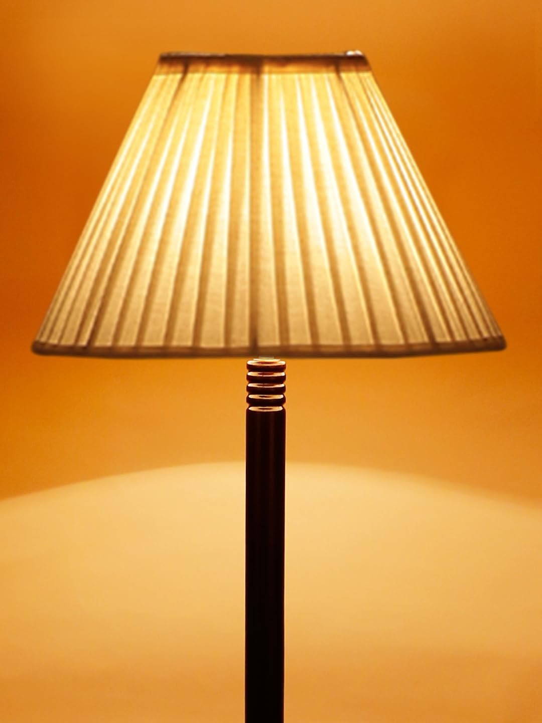 Cotton Straight Pleated Wooden Floor Lamp -42-(12x54.8inches)-Tripod Brown