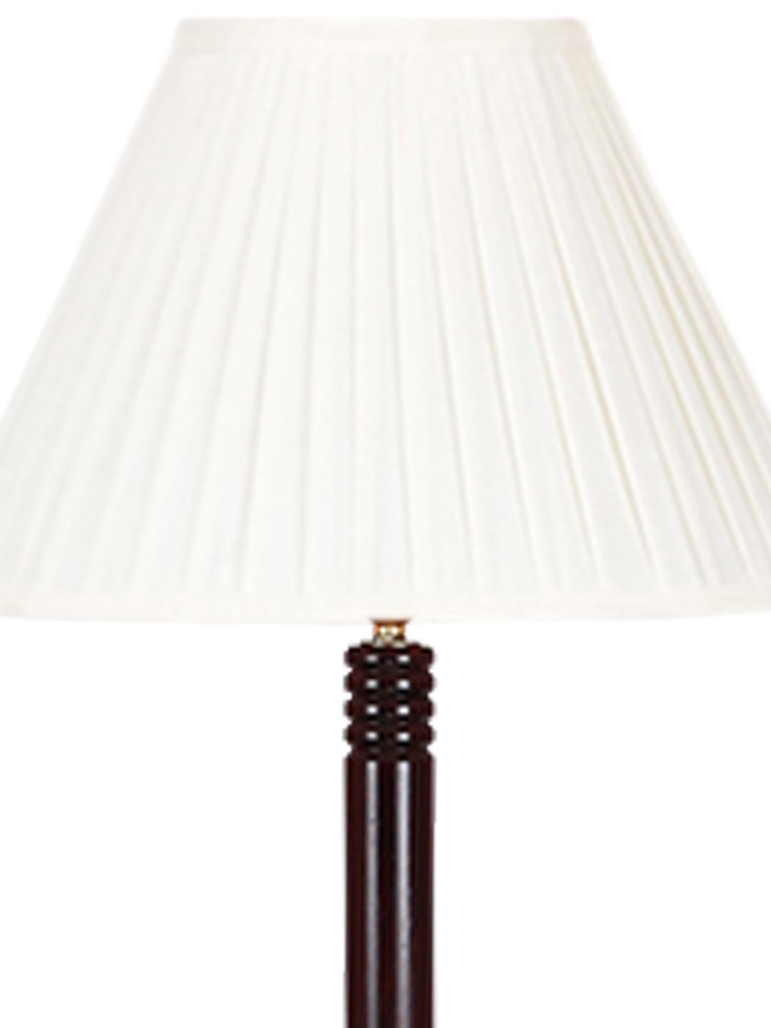Cotton Straight Pleated Wooden Floor Lamp -42-(12x54.8inches)-Tripod Brown