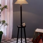 Beige Jute Coolie Floor Lamp -45-(13×53.75 Inches)-Tripod Brown