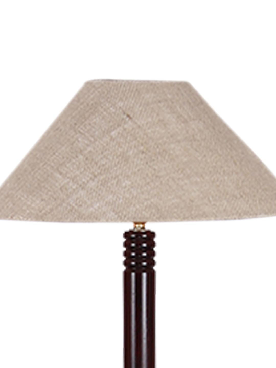 Beige Jute Coolie Floor Lamp -45-(13x53.75 Inches)-Tripod Brown