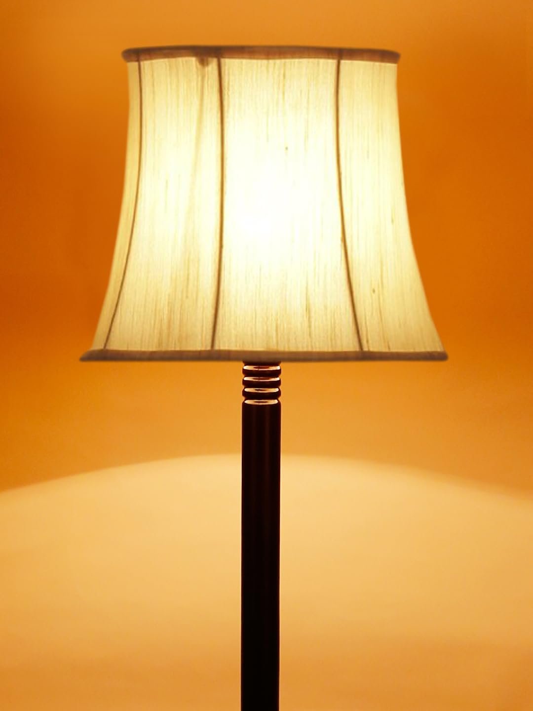 Soft Back Cotton Off-White Wooden Floor Lamp -53(12x56 Inches)-Tripod Brown