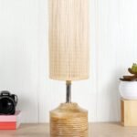 Wood Table lamp with Bamboo Shade(19)