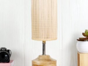 Wood Table lamp with Bamboo Shade(19)