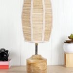 Wood Table lamp with Bamboo Shade(20)
