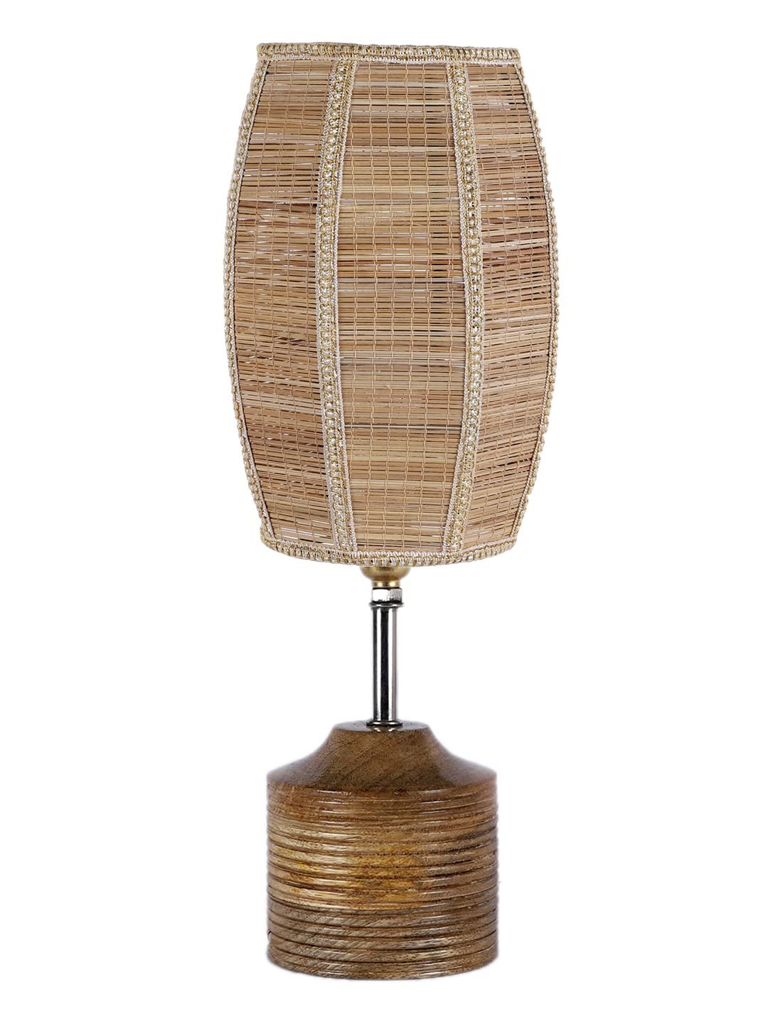 Wood Table lamp with Bamboo Shade(20)