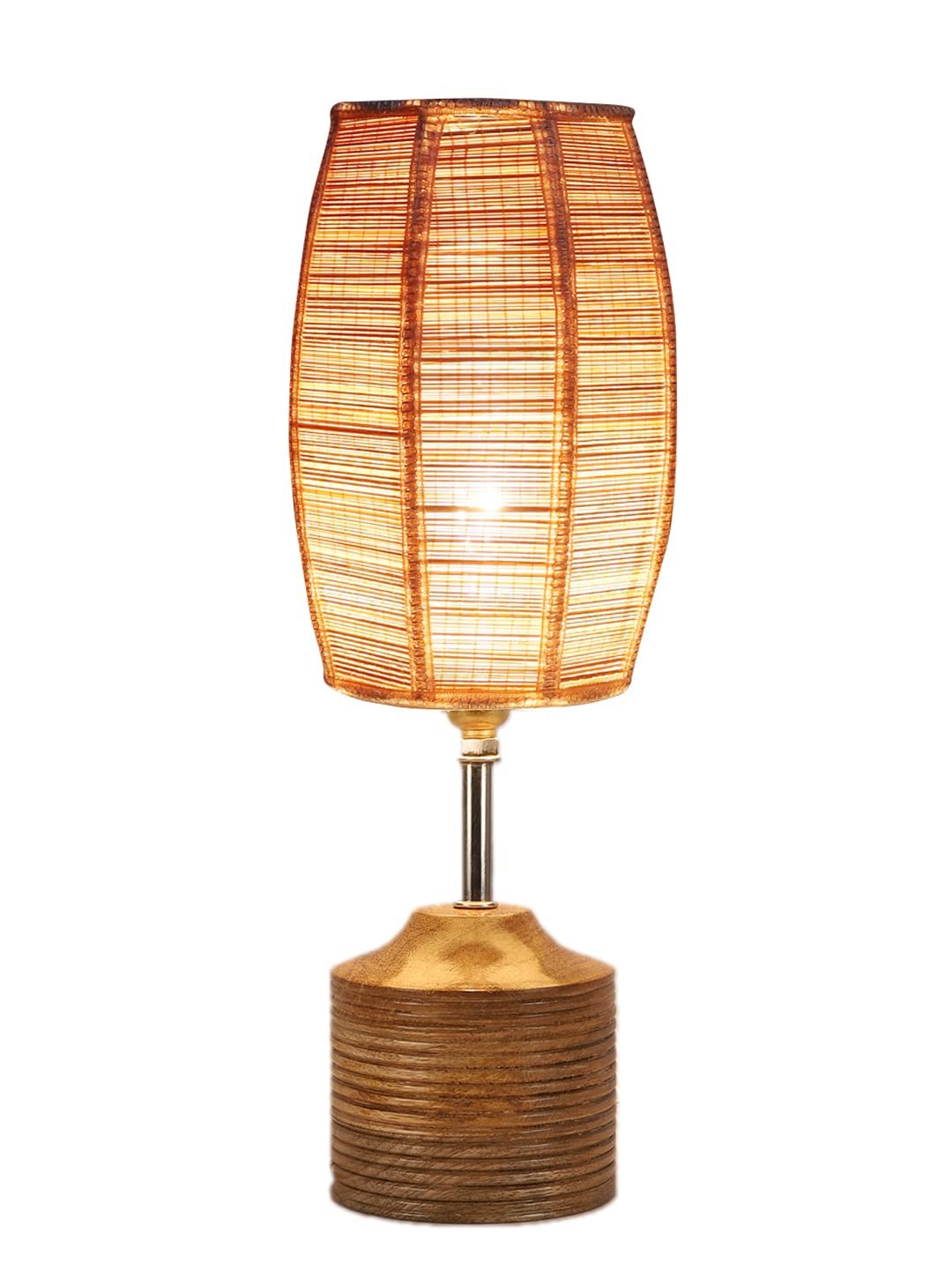 Wood Table lamp with Bamboo Shade(20)