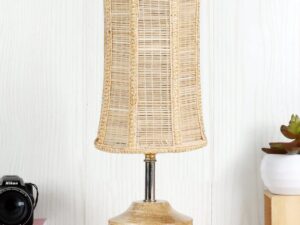 Wood Table lamp with Bamboo Shade(21)