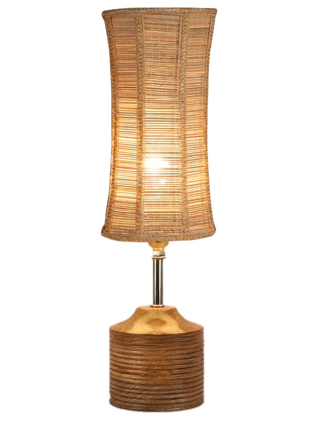 Wood Table lamp with Bamboo Shade(21)
