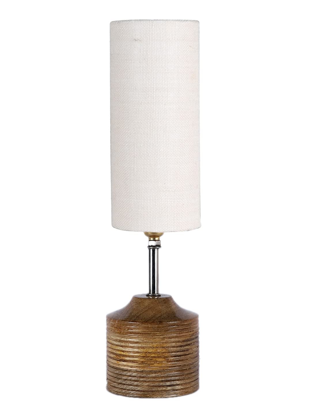 Wood Table lamp with White Jute Shade(30)