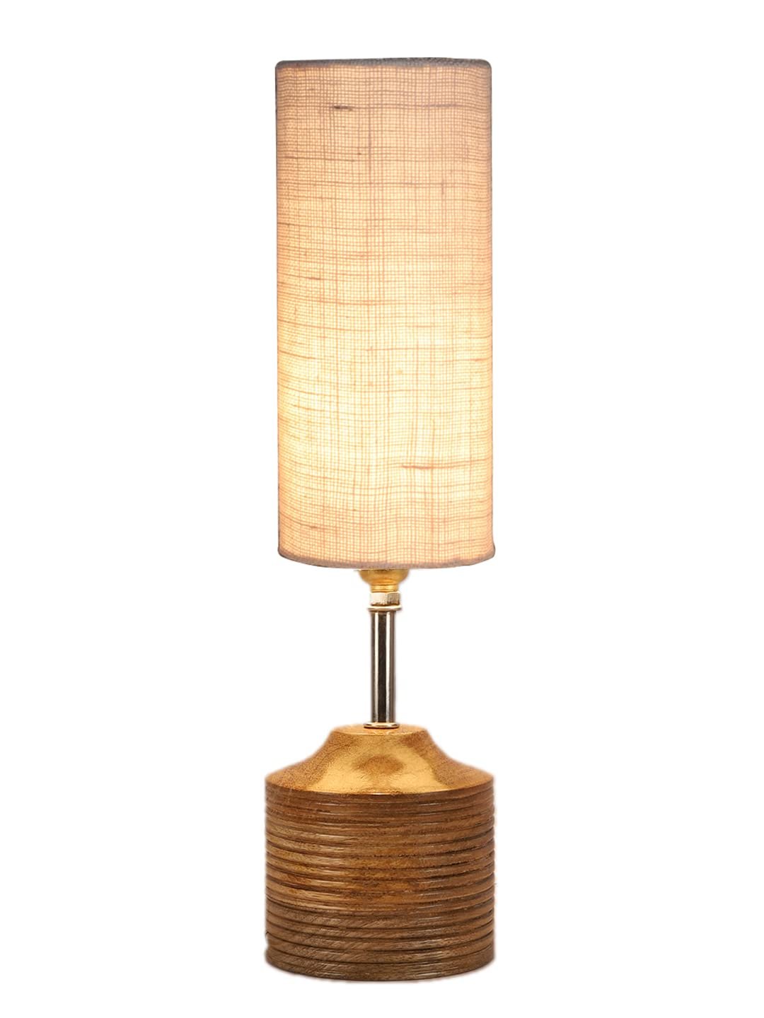 Wood Table lamp with White Jute Shade(30)