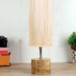Bamboo Shade with with Wood lamp Base .(KK13)