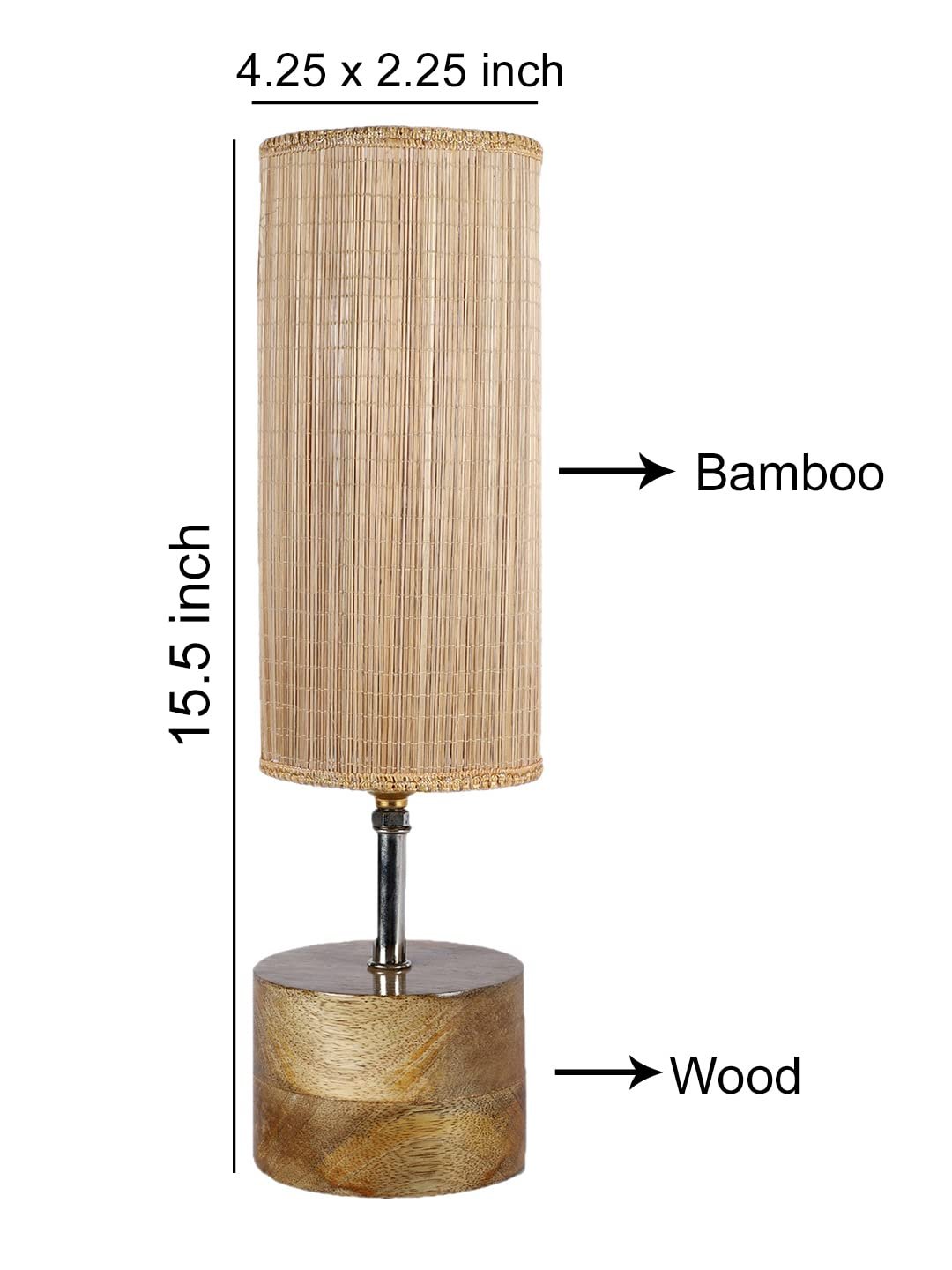Bamboo Shade with with Wood lamp Base .(KK13)