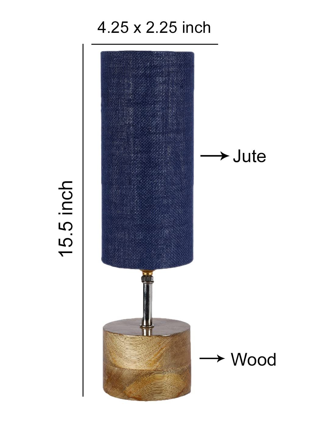 Blue Jute Shade with Wood lamp Base(097)