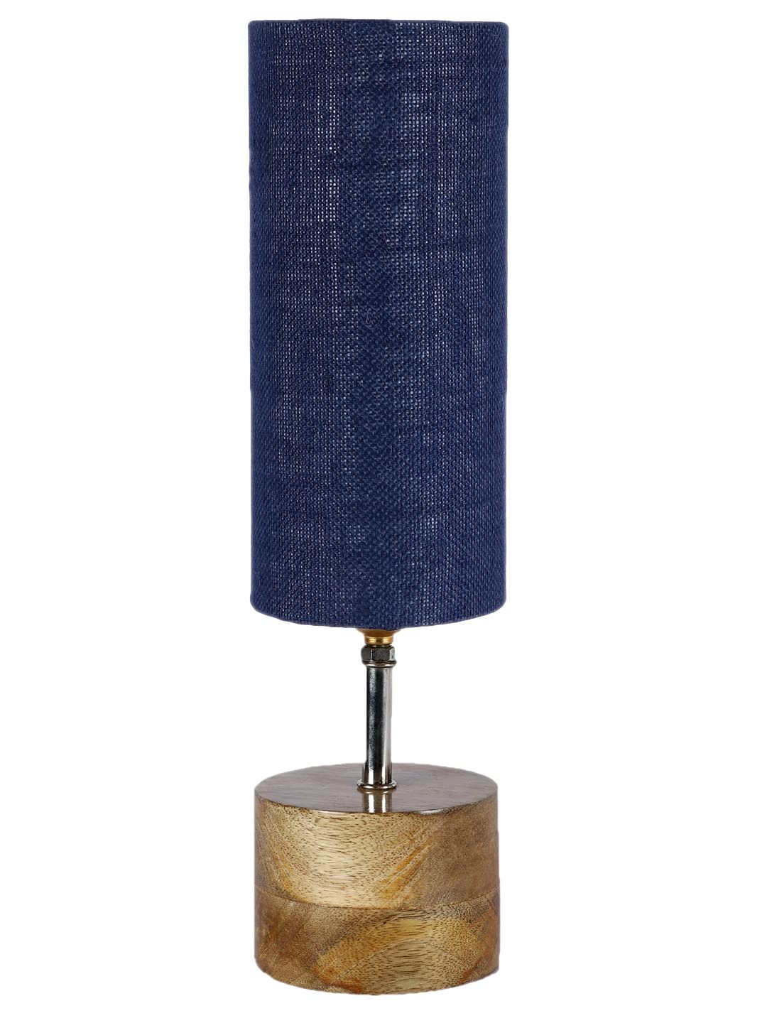 Blue Jute Shade with Wood lamp Base(097)