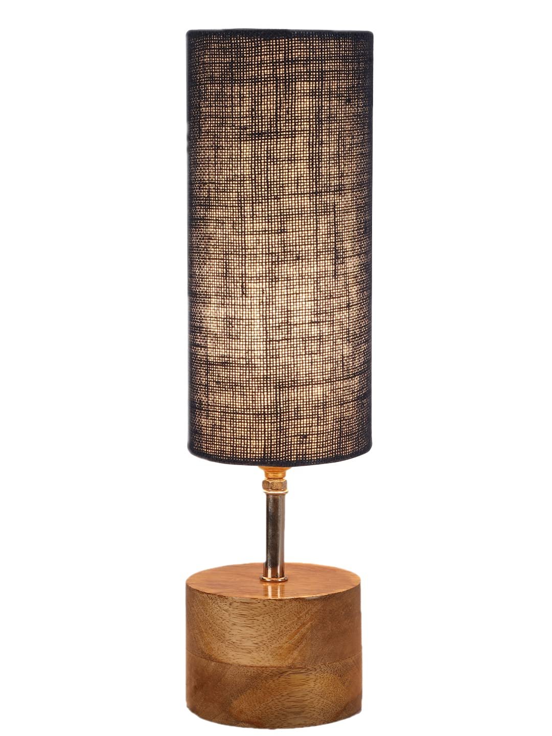 Blue Jute Shade with Wood lamp Base(097)